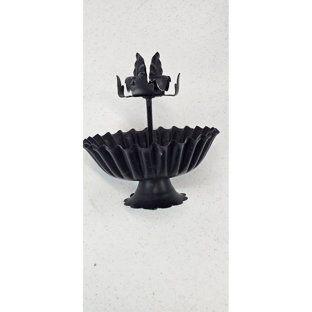 Vintage Black Metal Toleware Chamberstick Candle‎ Holder Primitive Decor Rustic - Picture 4 of 7